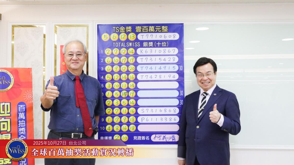 Total Swiss第46回百萬抽獎,王博士分享感恩之道,揭示八馬國際醫療集團新藍圖圖細胞營養之9