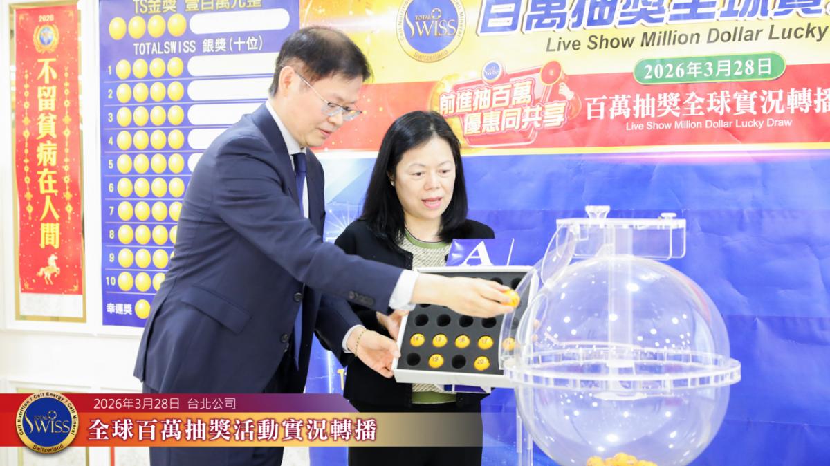 Total Swiss第51回全球百萬抽獎,律師金口另類靈驗,台北、中壢、台中、台南傳佳音,總裁夥伴紛抱大獎圖細胞營養之5